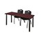Kee Rectangle Tables > Training Tables > Kee Table & Chair Sets, 60 W, 24 L, 29 H, Mahogany MT6024MHBPBK47BK - alternate 1